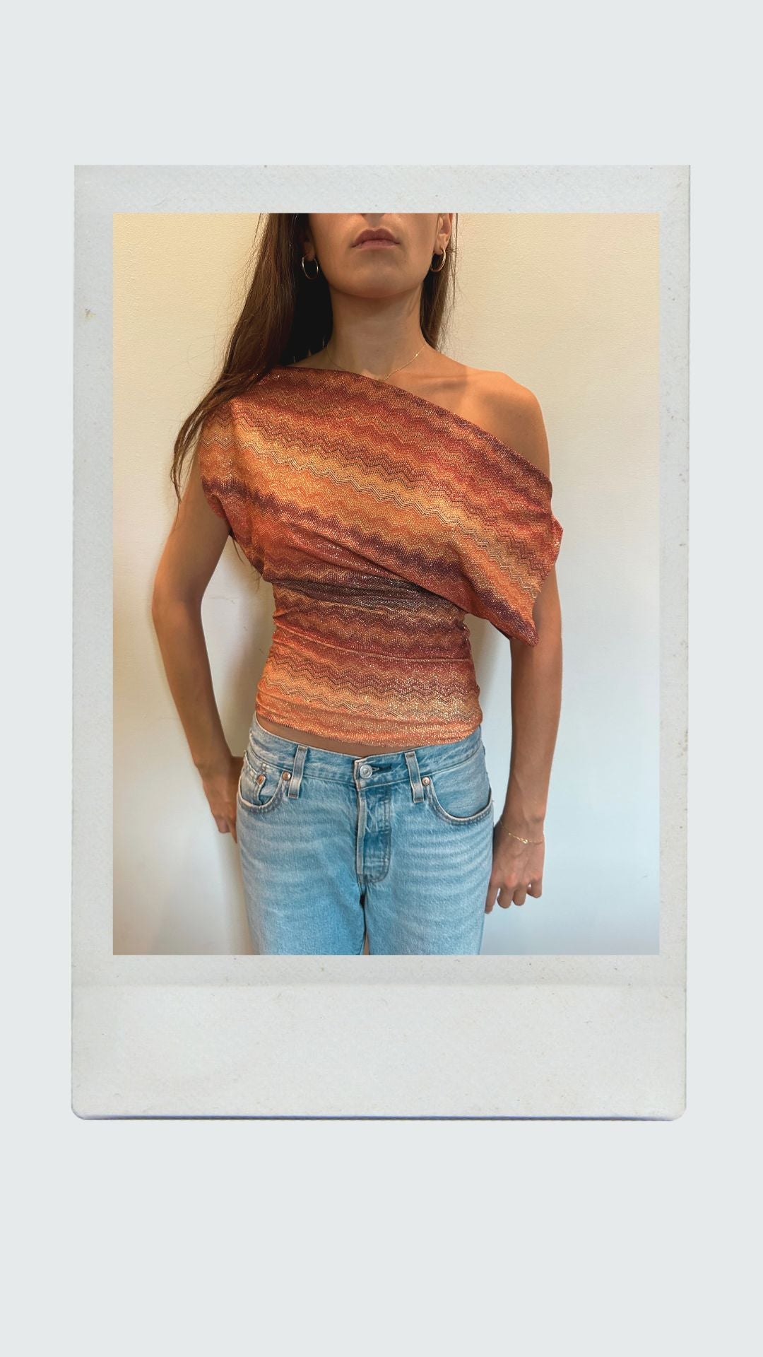 Golden Hour Chevron Off Shoulder Top