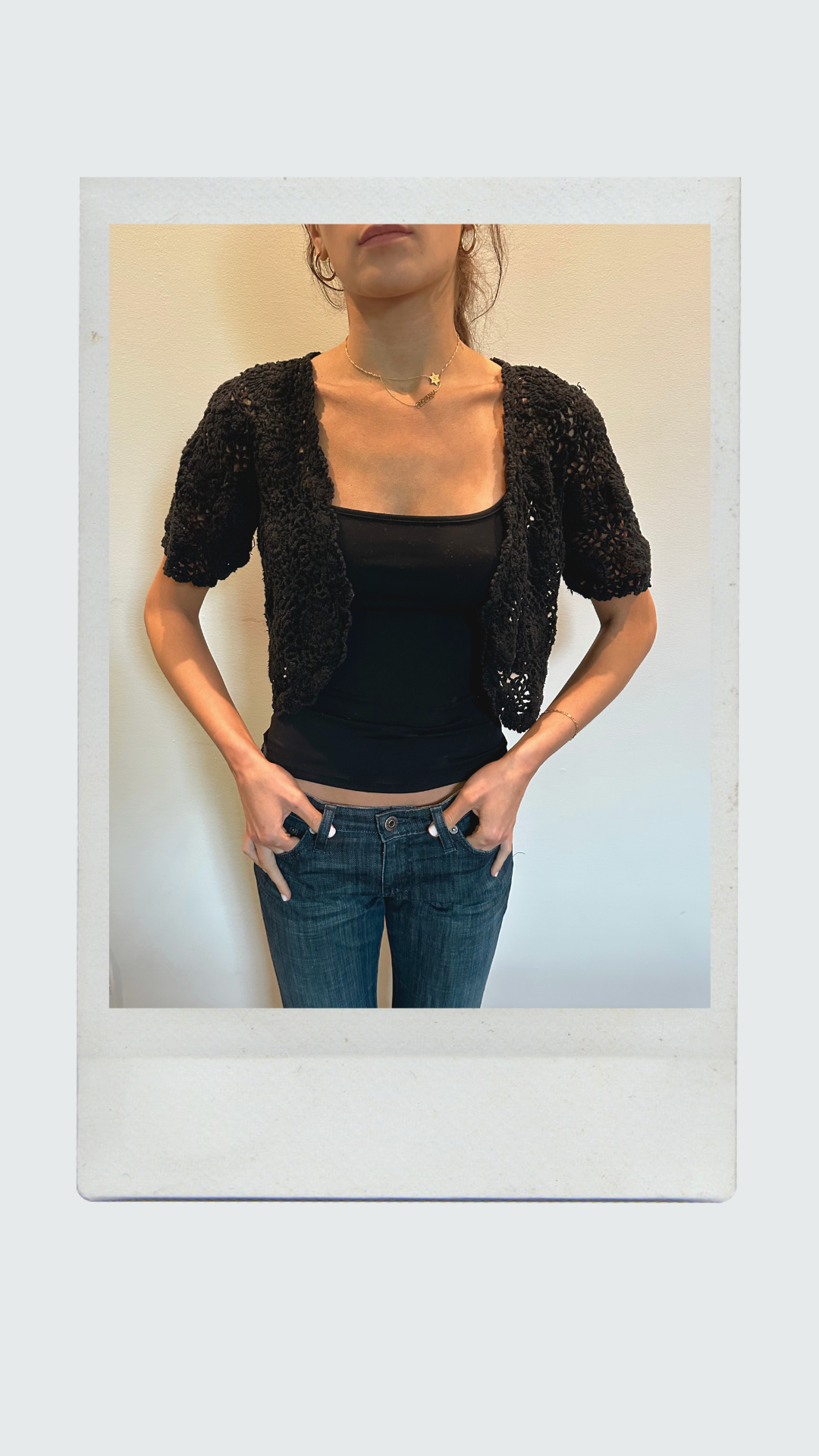 Black Crochet Shawl/Cover Up