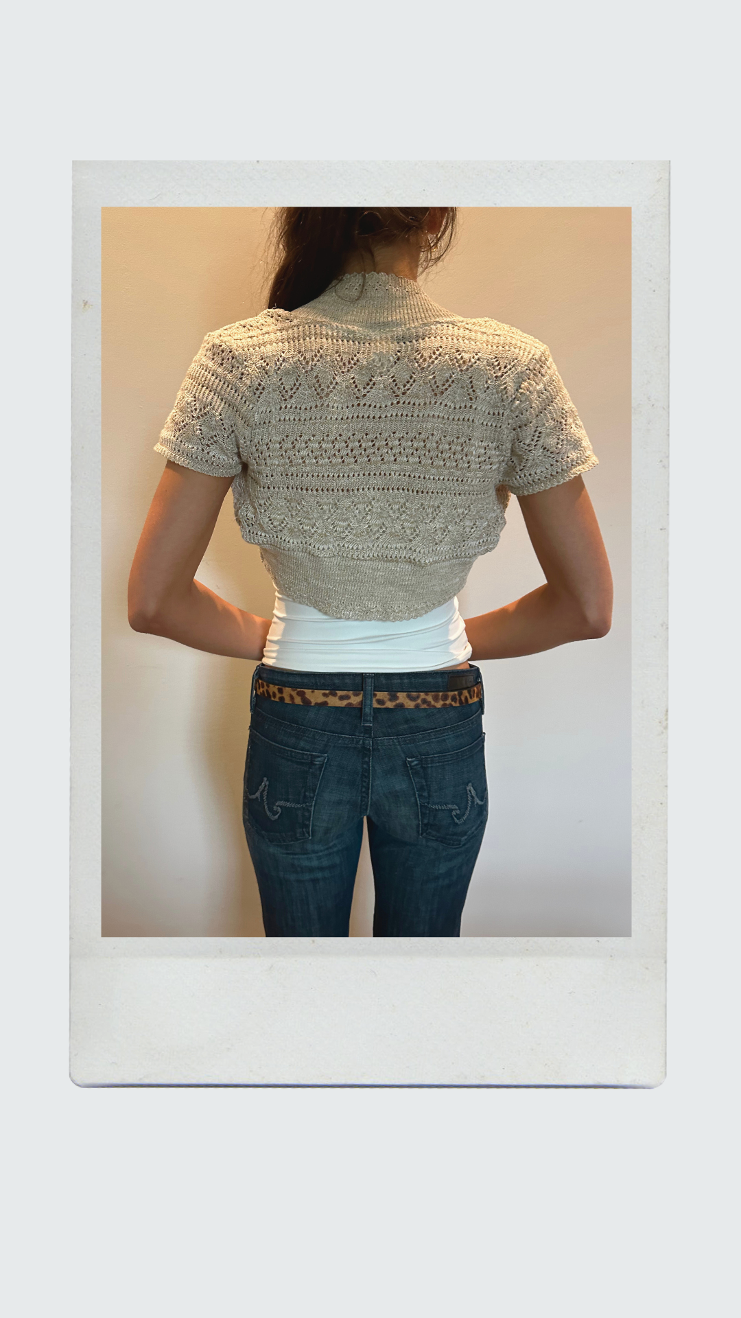 Cream and White Knitted Shawl