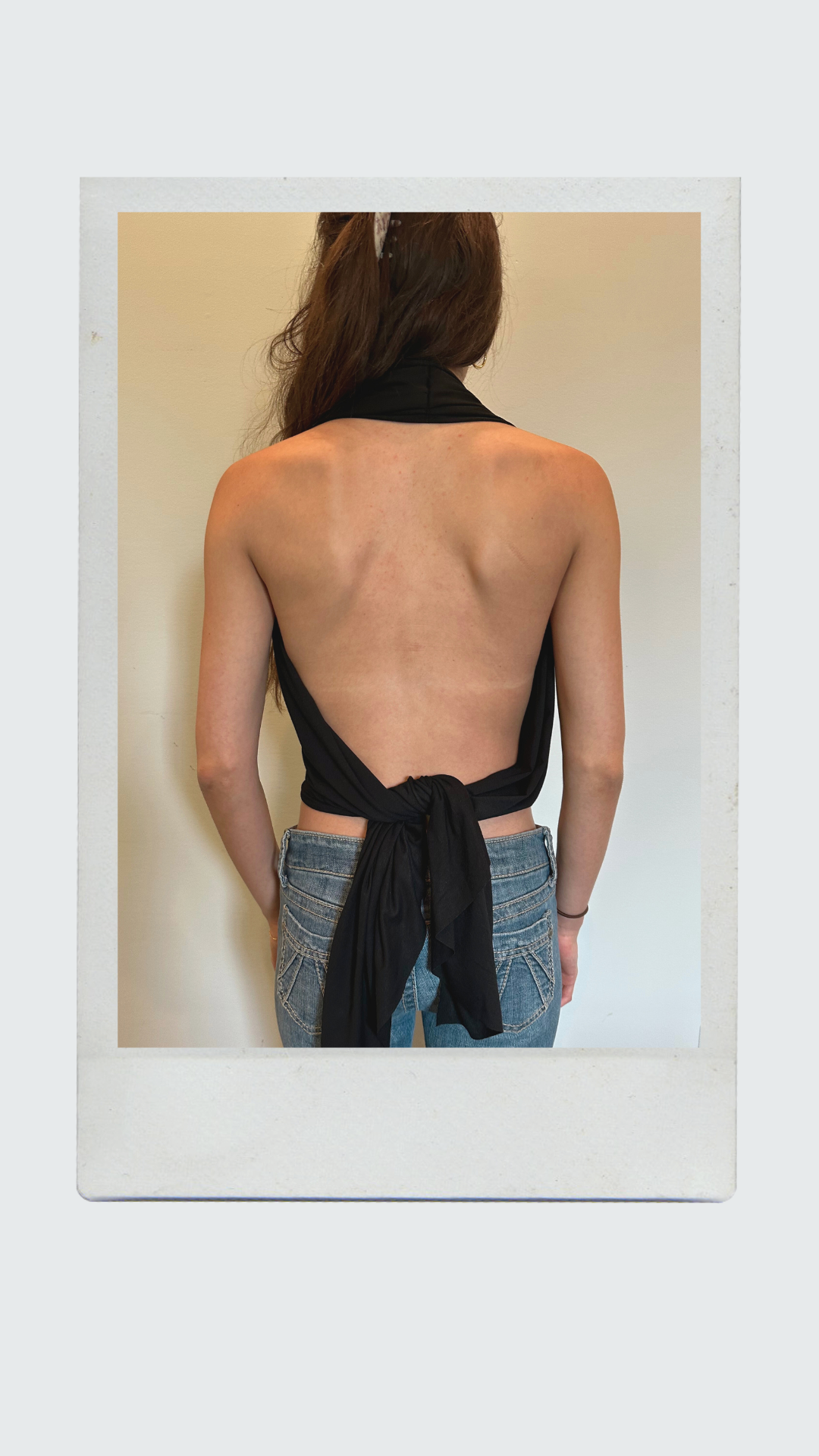Black Plunge Halter Top