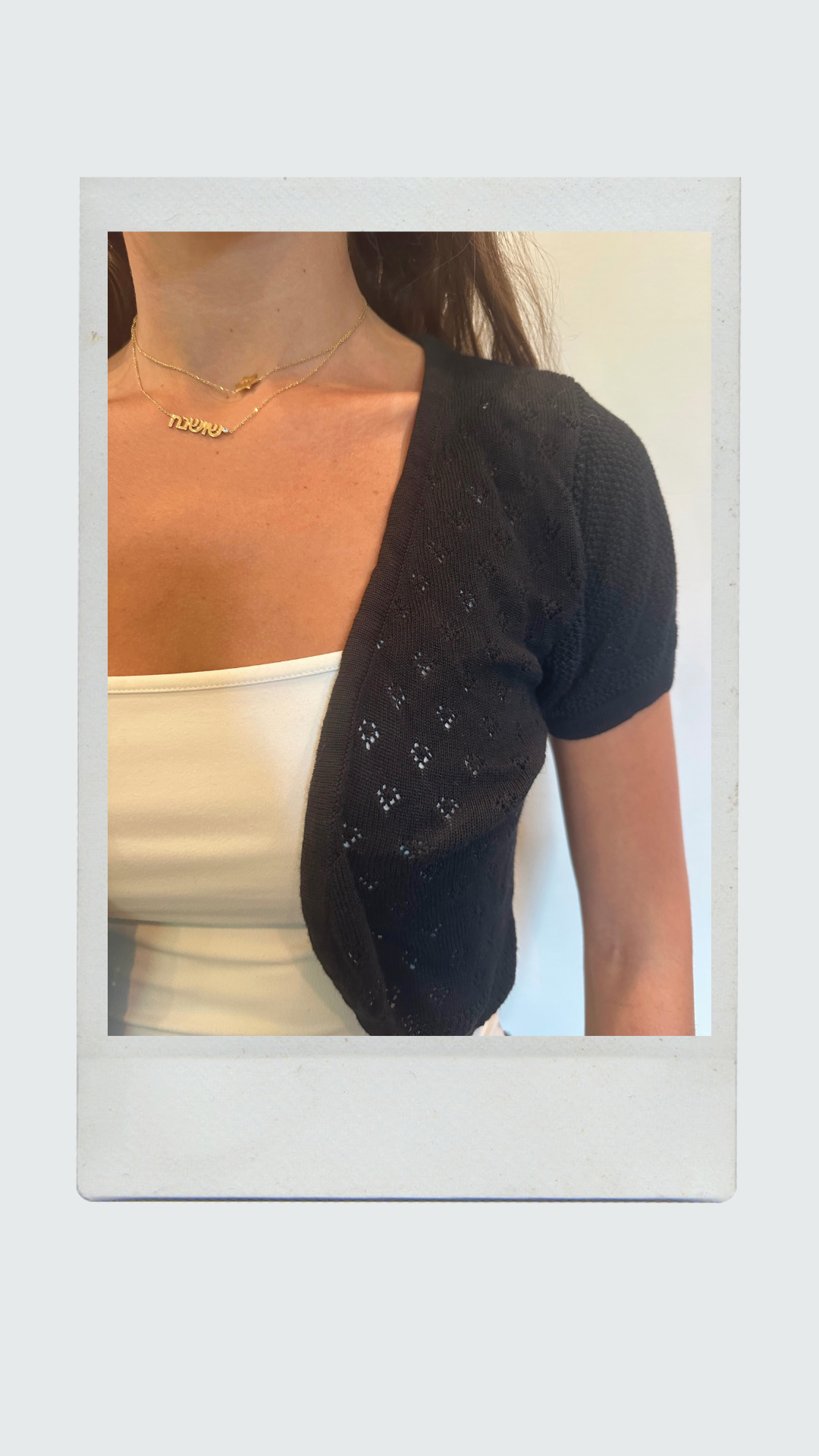 Black Heart Pointelle Shawl