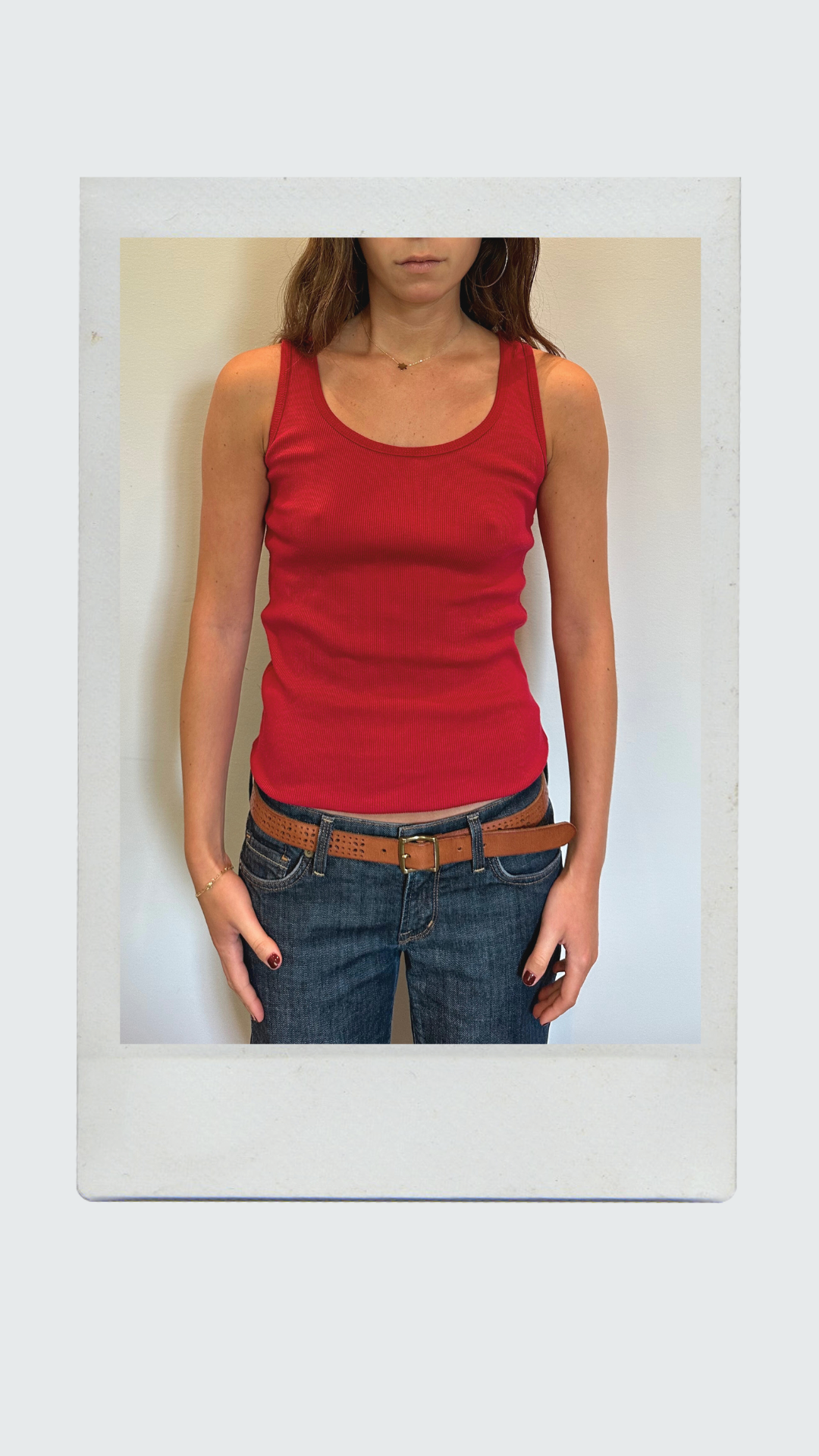 Cherry Red Ribbed Tank Top