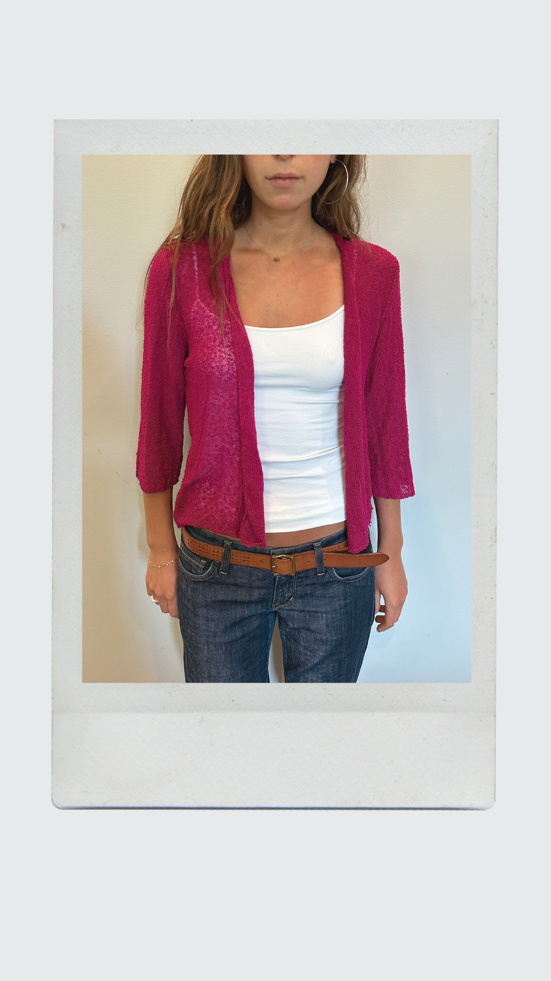 Magenta Quarter Sleeve Shawl
