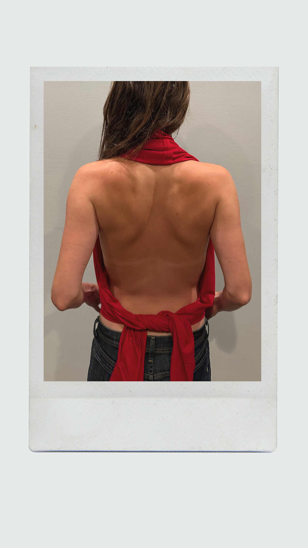 Cherry Red Plunge Halter Top