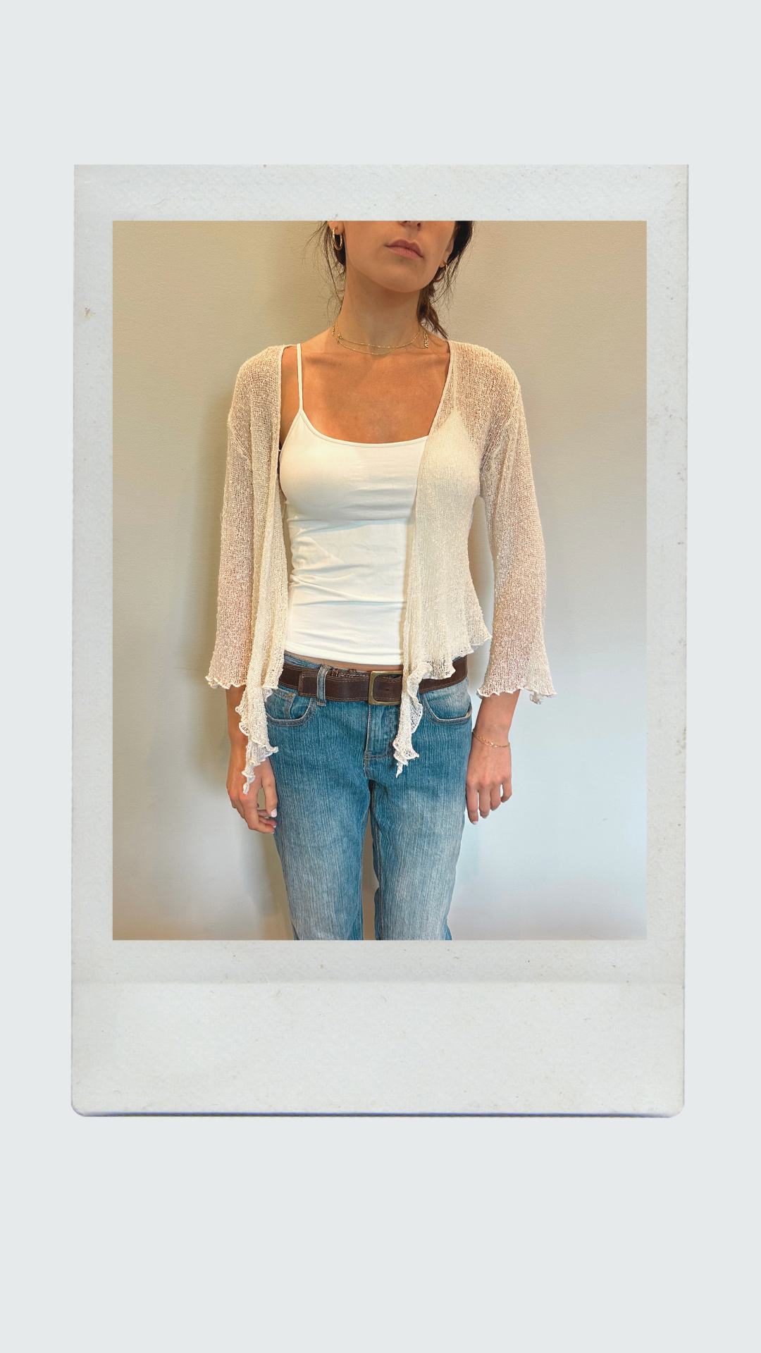 White Mesh Cardigan