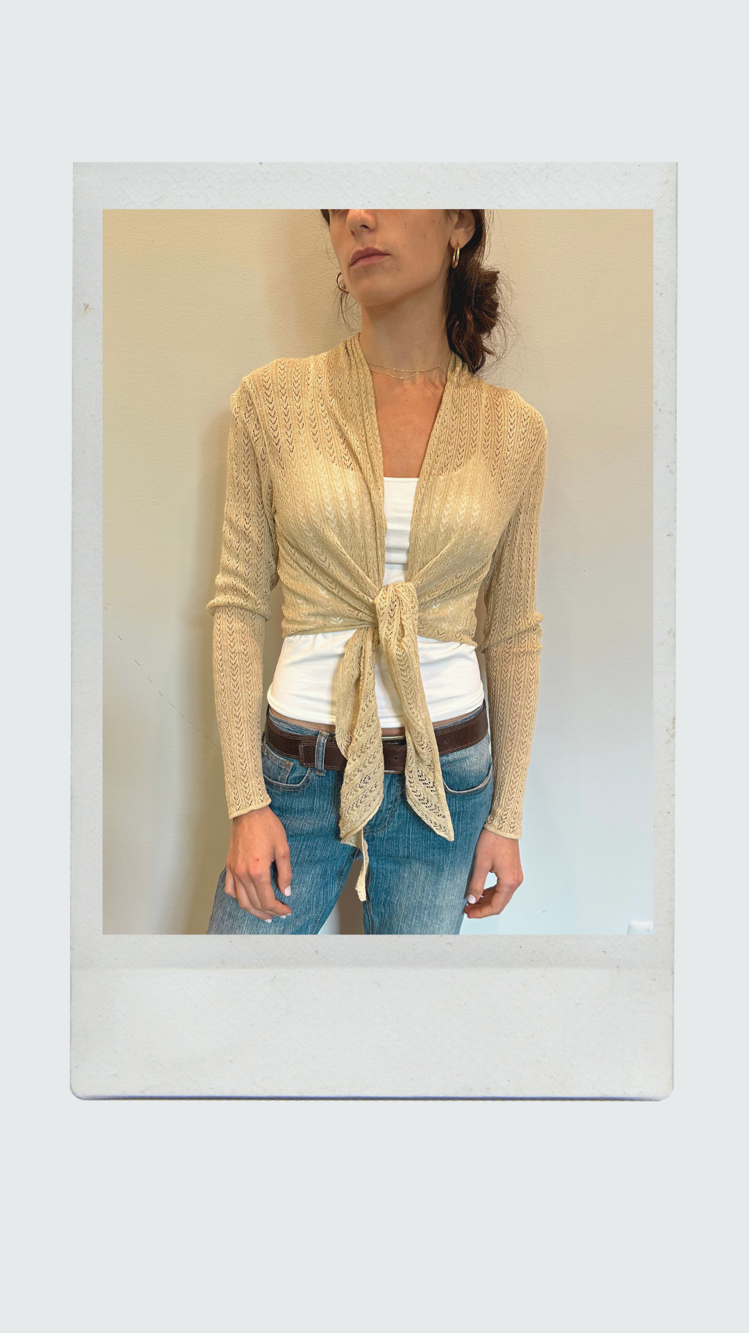 Beige Knitted Cardigan