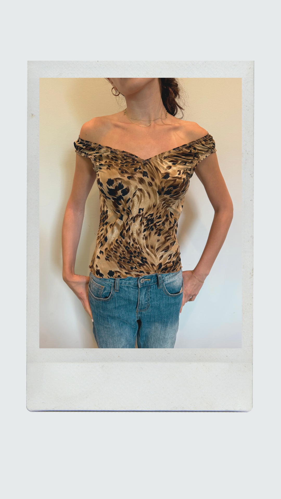 Cheetah Off Shoulder Top