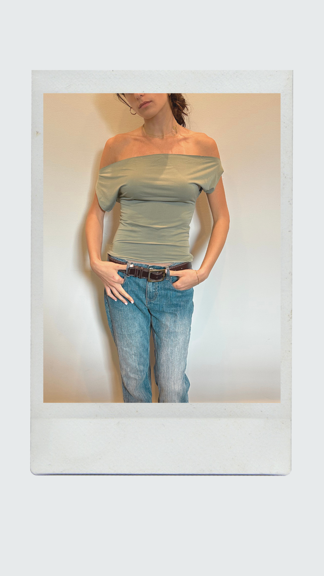 Olive Green Off Shoulder Top