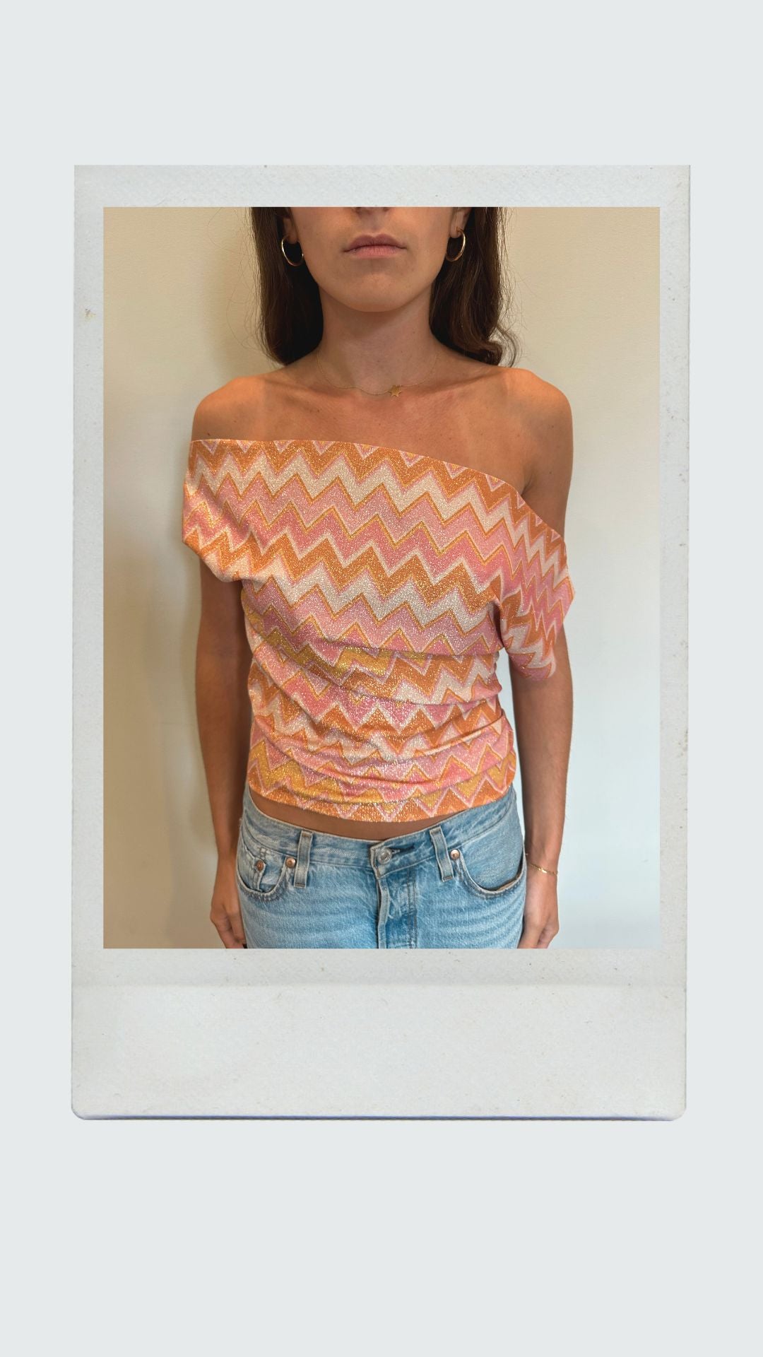 Sunset Chevron Off Shoulder Top