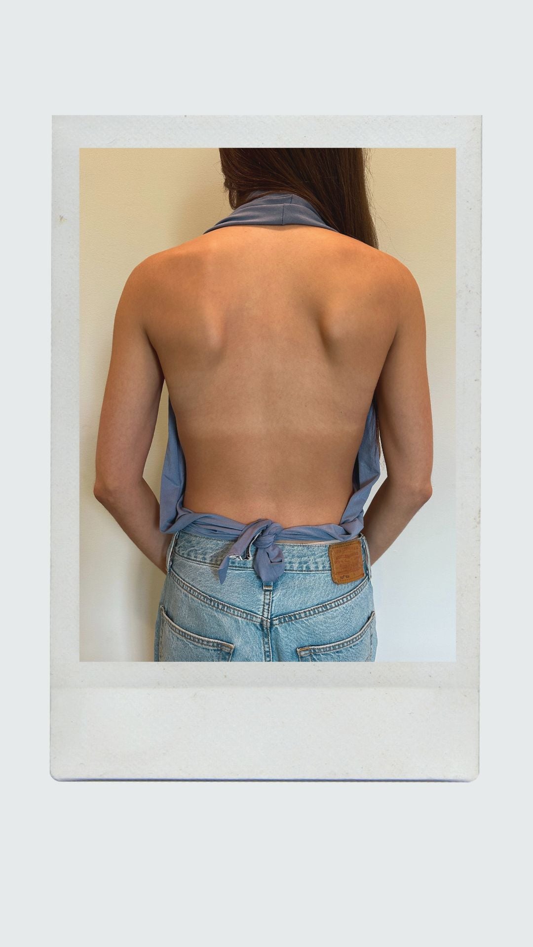 Dusty Blue Plunge Top