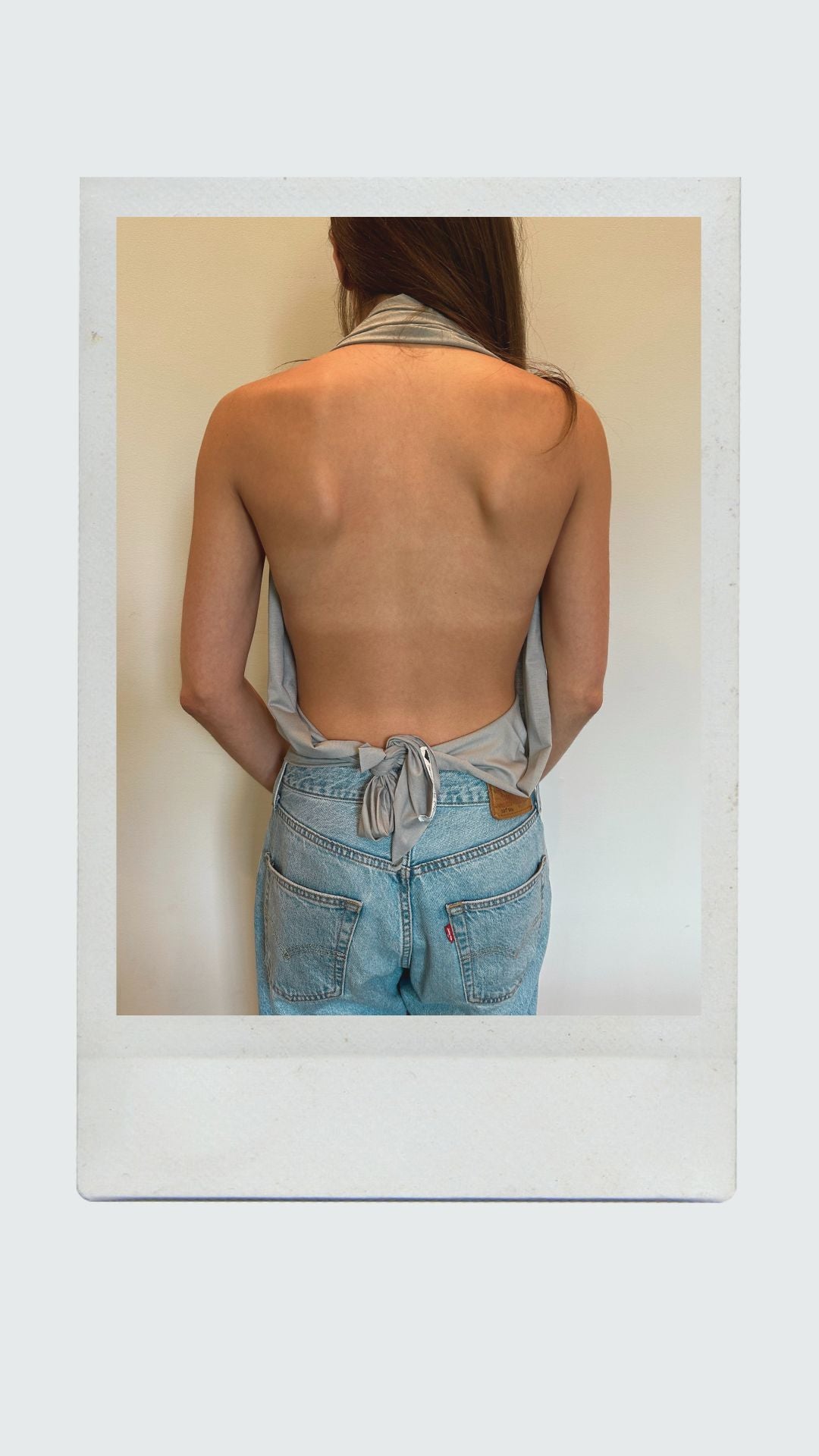 Grey Plunge Top