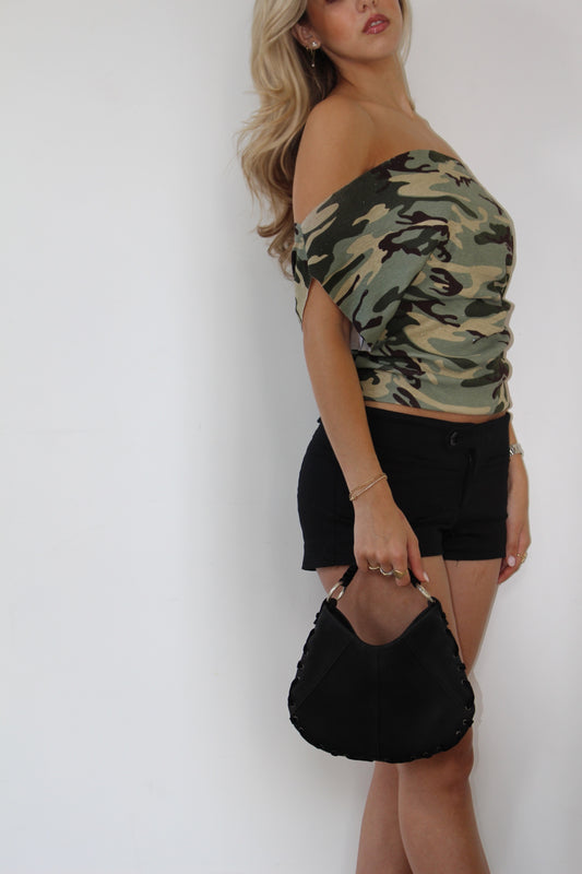 Camo Off Shoulder Top