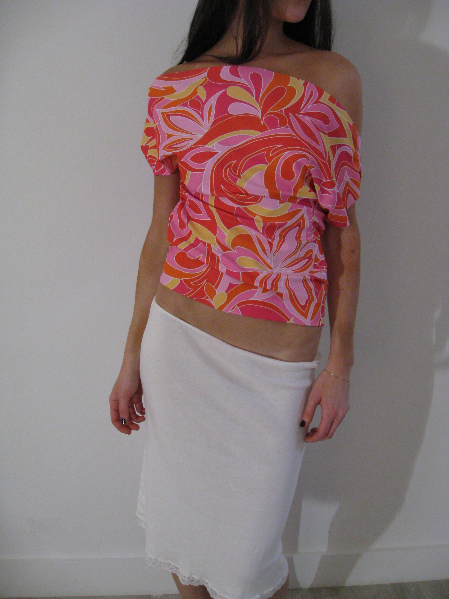 Sorbet Swirl Off Shoulder Top