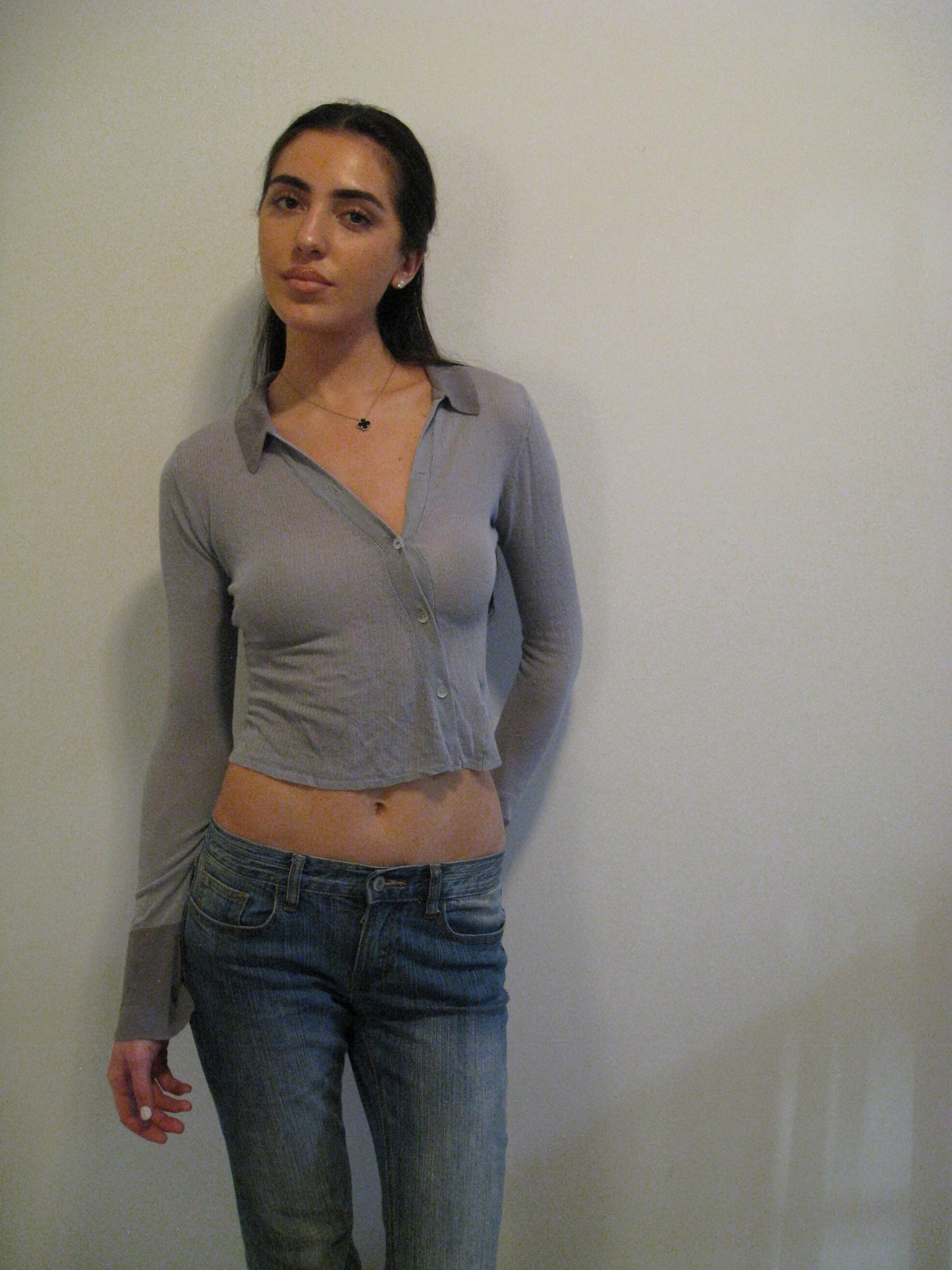 Semi Sheer Collard Top