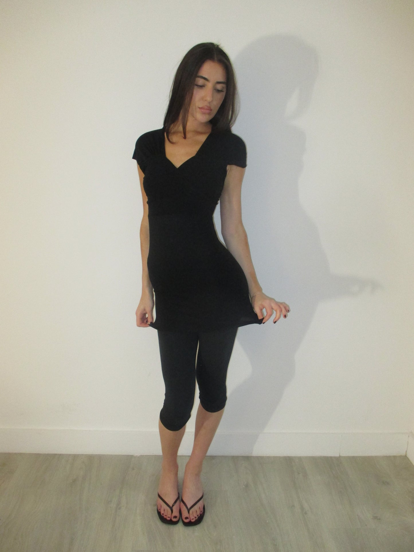 Black Body Wear Wrap Top/Dress