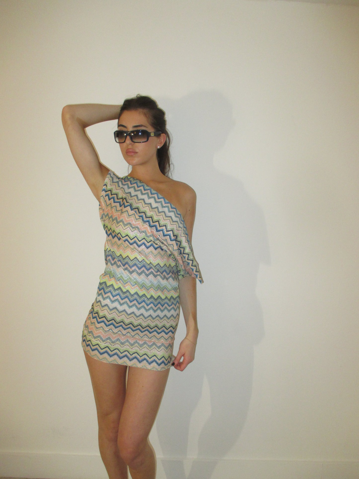 Venice Chevron Off Shoulder Dress