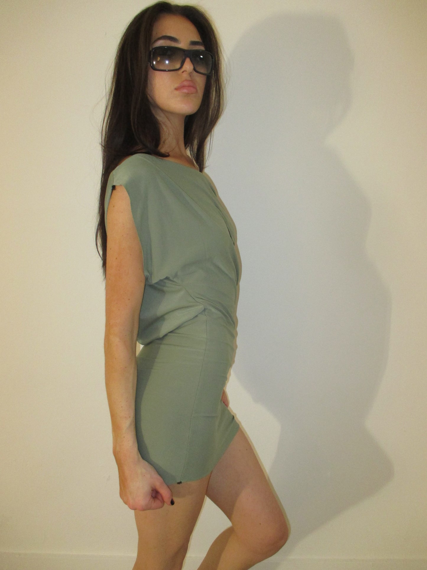 Olive Green Off Shoulder Dress