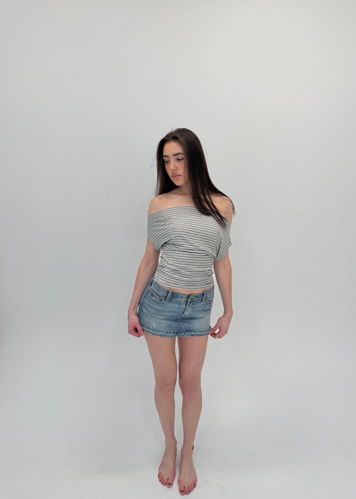 Downtown Lines Off Shoulder Top
