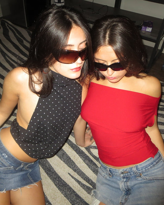 Cherry Red Off Shoulder Top