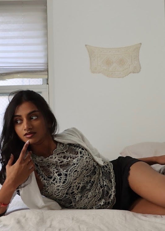 Black & White Lace Tank