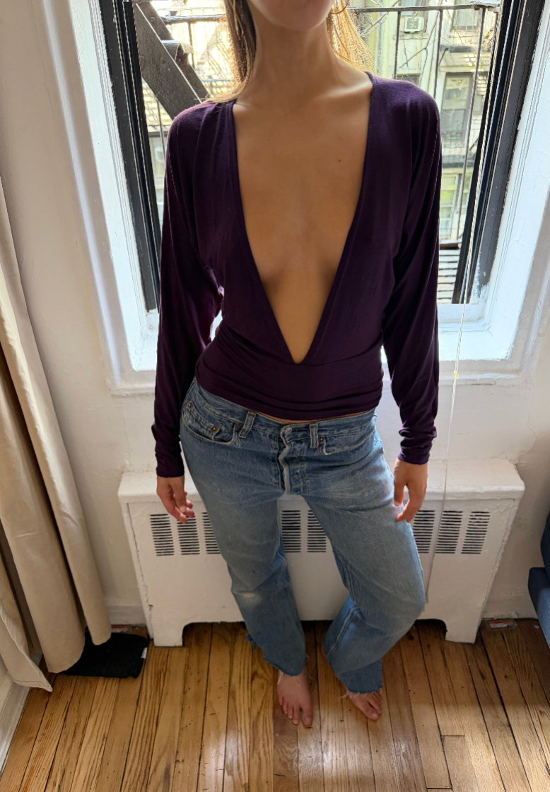 Plum Plunge Top