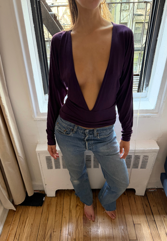 Plum Plunge Top