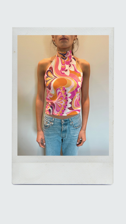 Sorbet Swirl High Neck Top