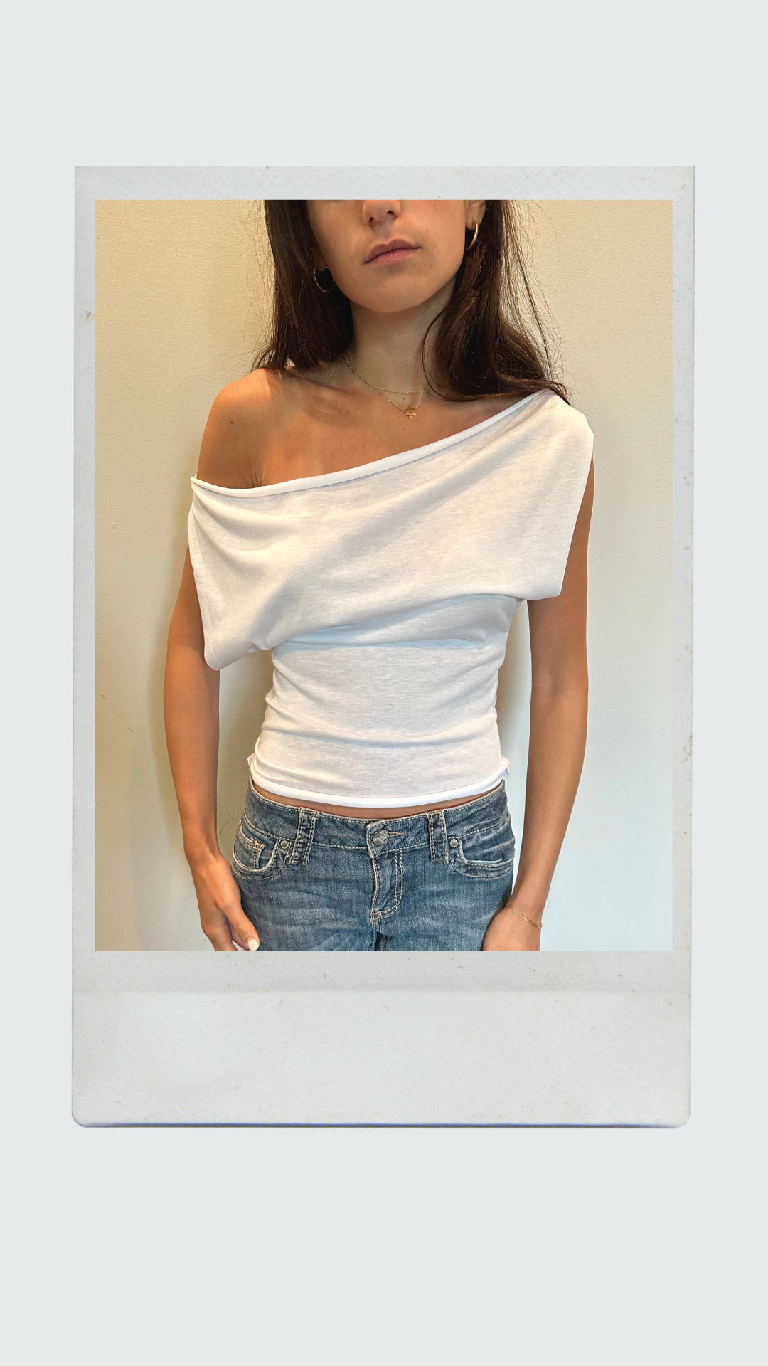 Cloud White Off Shoulder Top