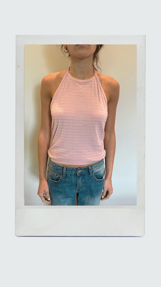 Pink Stripped Halter Top