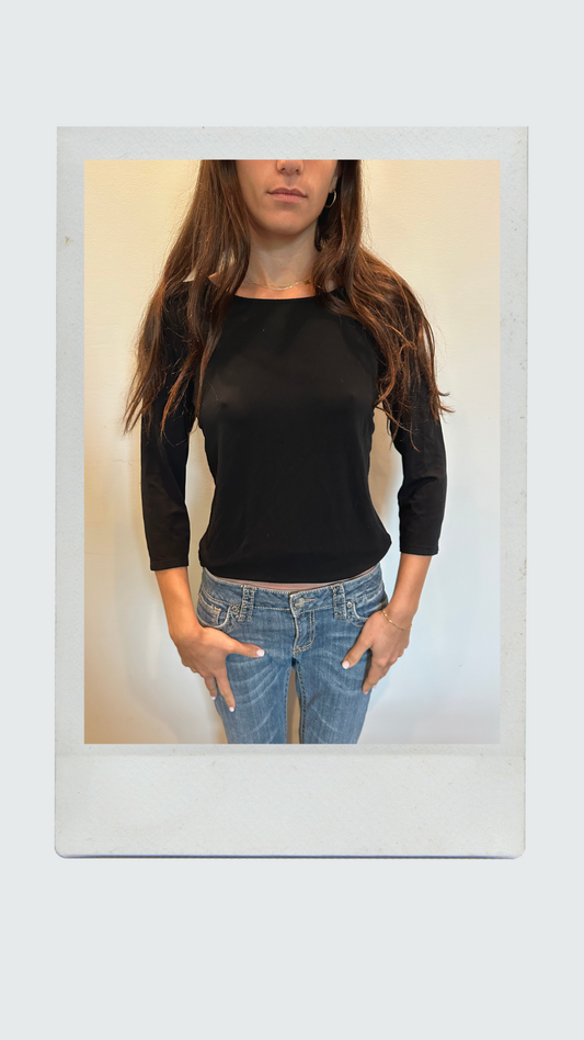 Black Ralph Lauren Quarter Sleeve