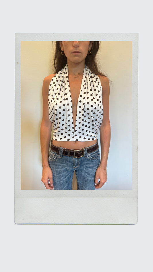 Dalmatian Plunge Halter Top