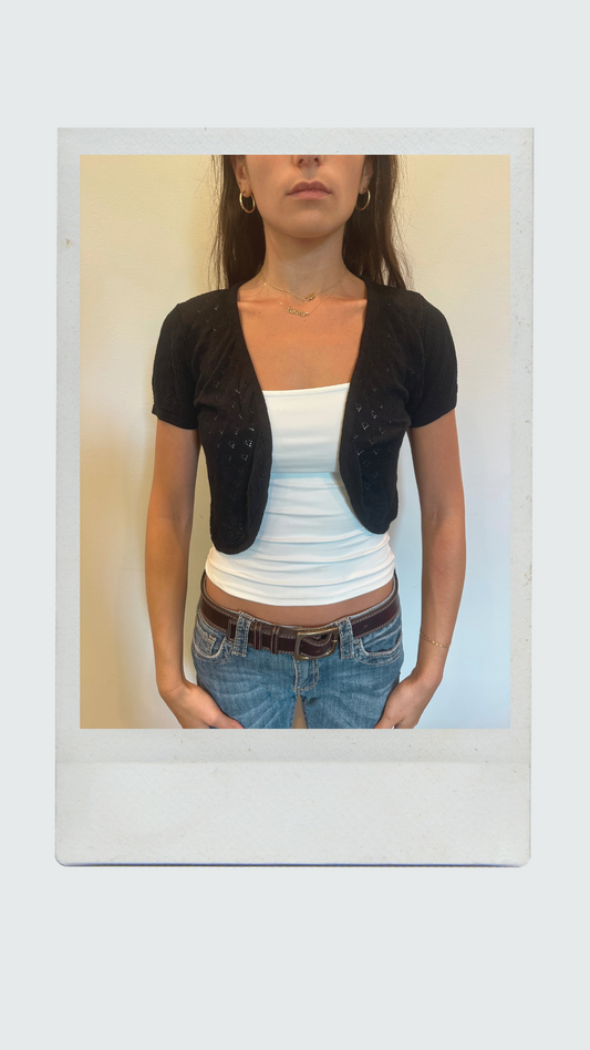 Black Heart Pointelle Shawl