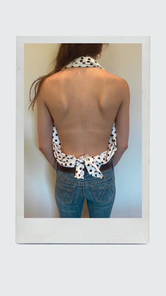 Dalmatian Plunge Halter Top
