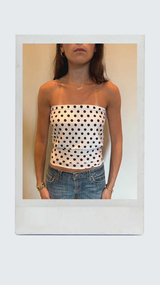 Dalmatian Drop Waist Tube Top