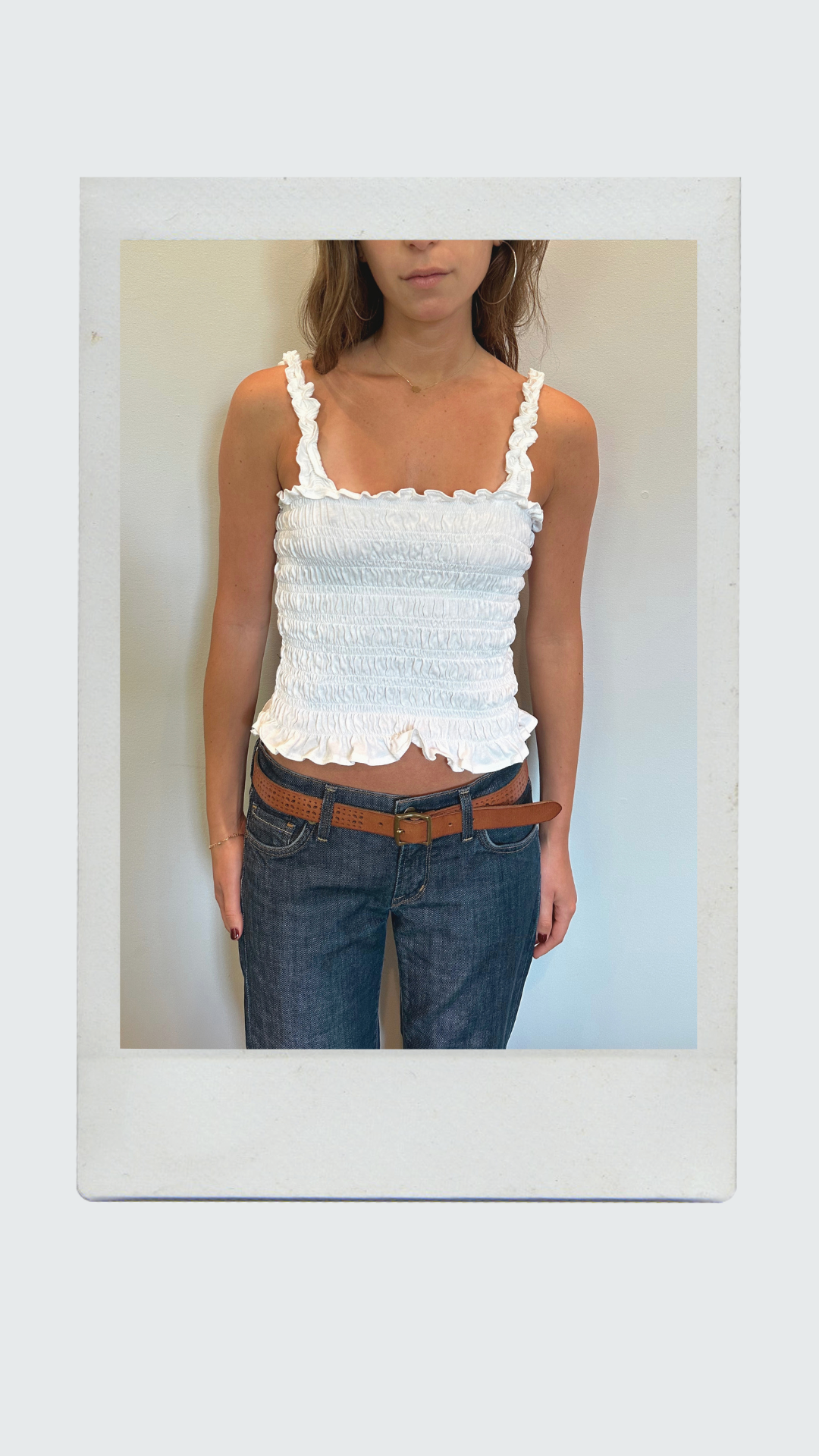 White Ruffled Tank Top