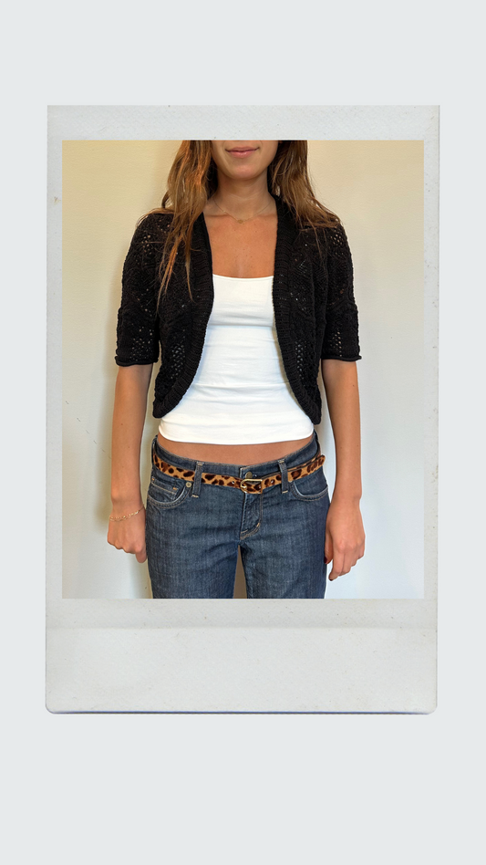 Black Knit Quarter Sleeve Shawl