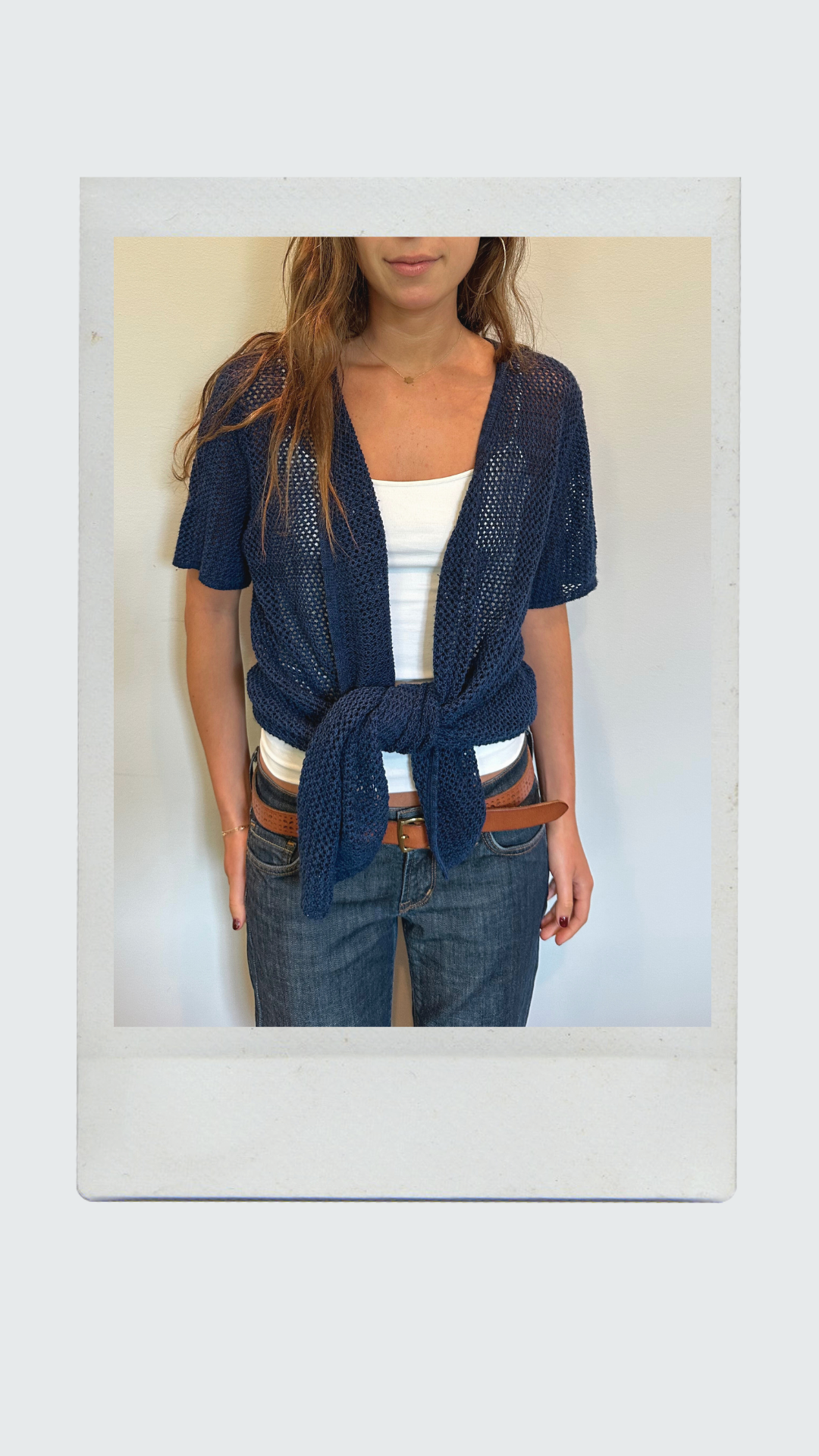 Navy Knit Shawl