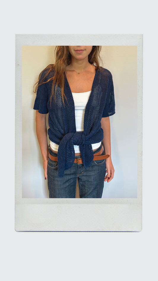 Navy Knit Shawl