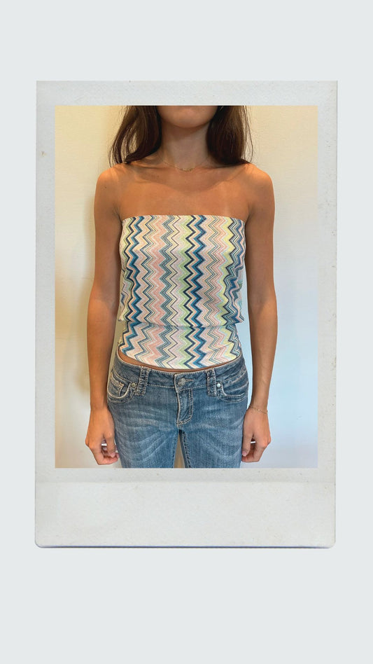 Venice Chevron Drop Waist Tube Top