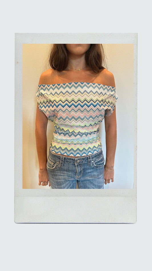 Venice Chevron Off Shoulder Top