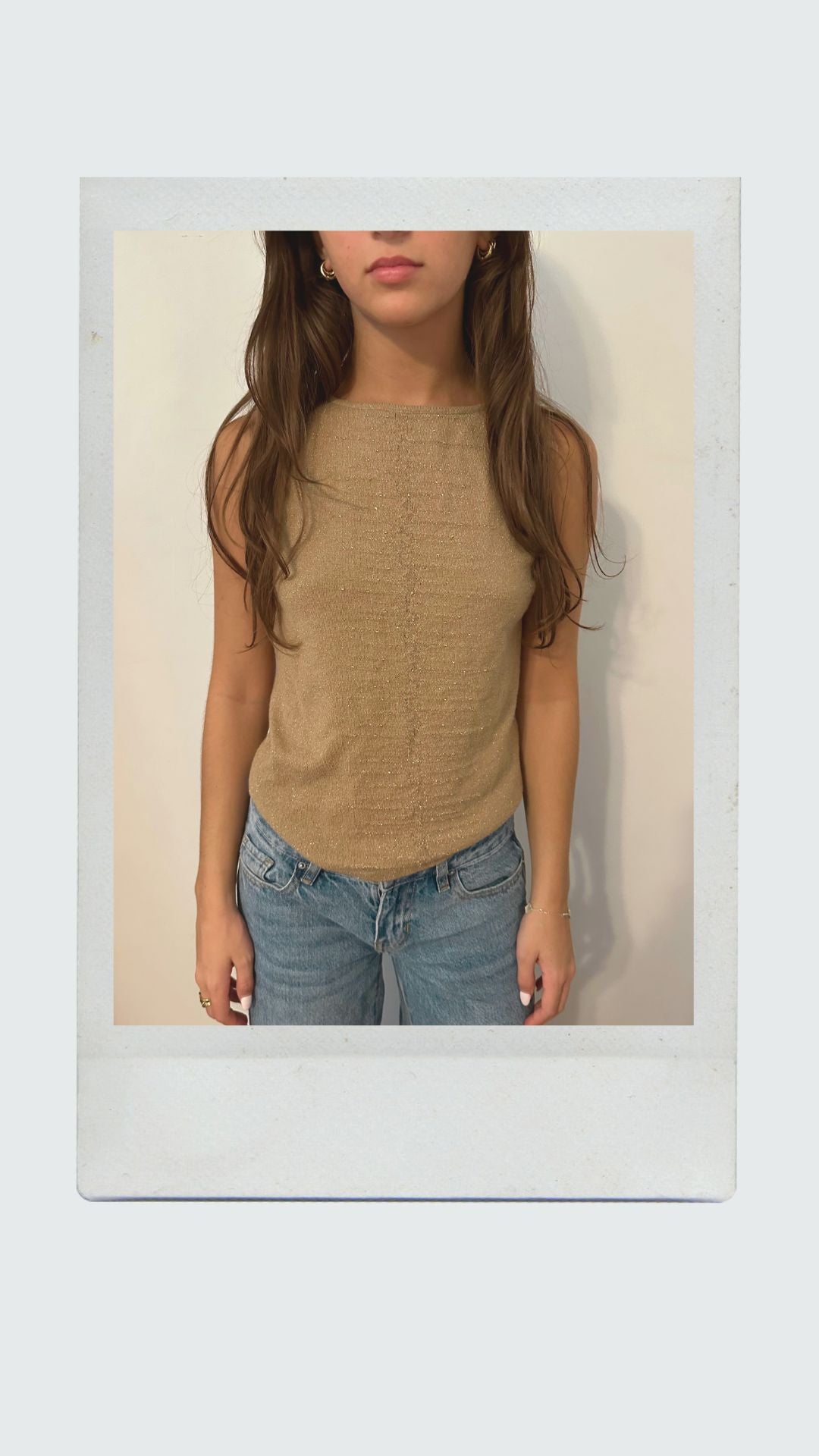 Gold Tank Top with Beading