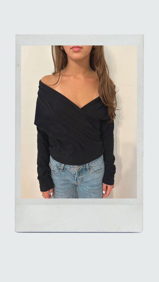 Black Off Shoulder Long Sleeve