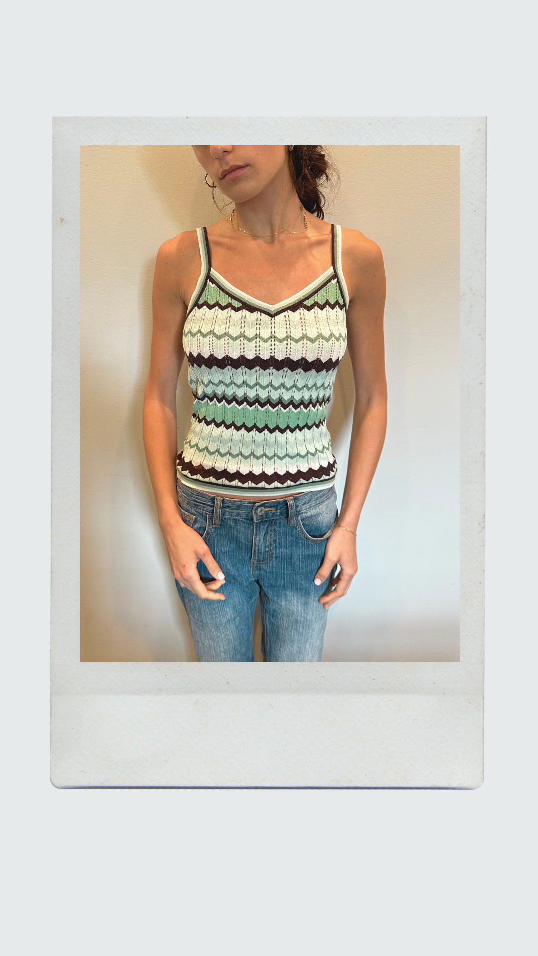 Green, White and Brown Chevron Tank
