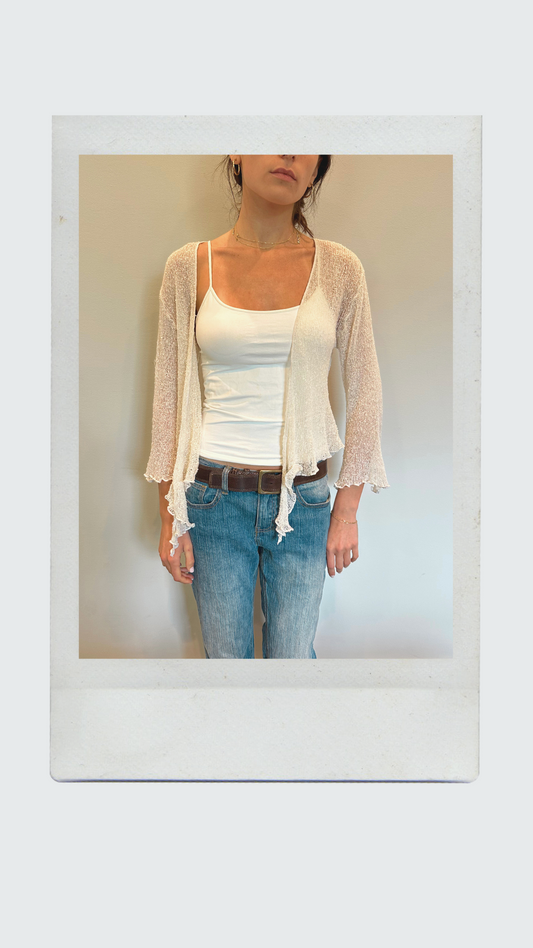 White Mesh Cardigan