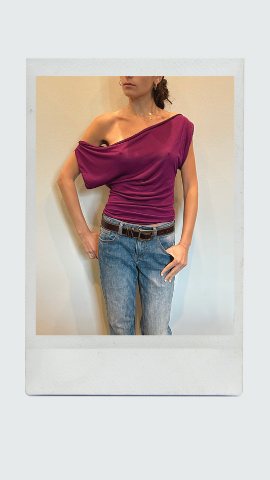 Plum Off Shoulder Top