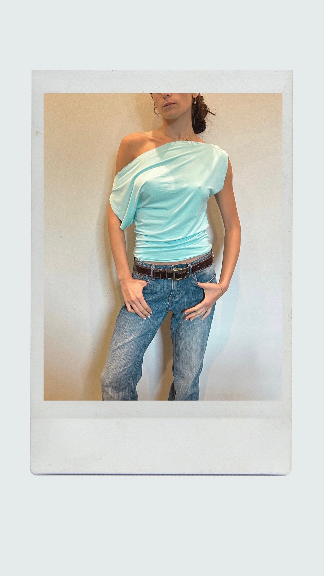 Aqua Off Shoulder Top