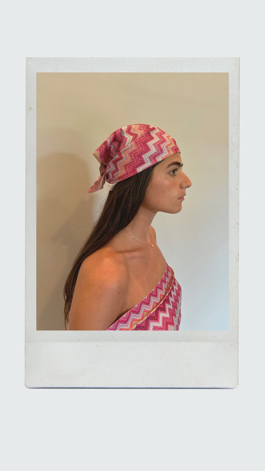 Strawberry Chevron Head Scarf