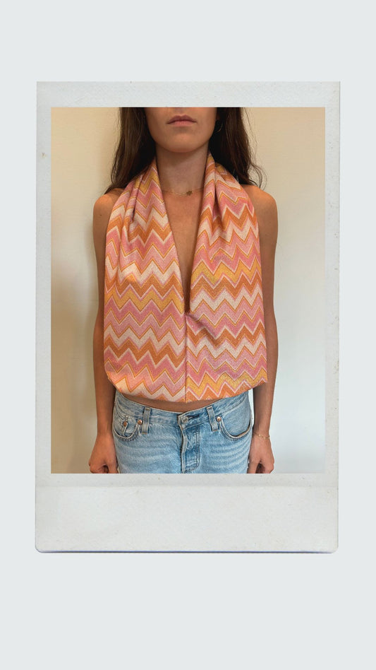 Sunset Chevron Plunge Top