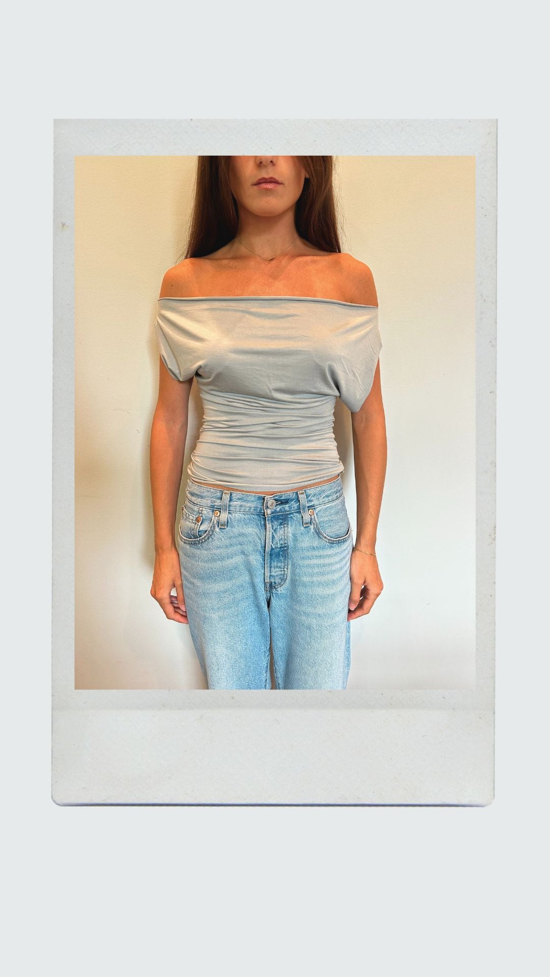 Grey Off Shoulder Top