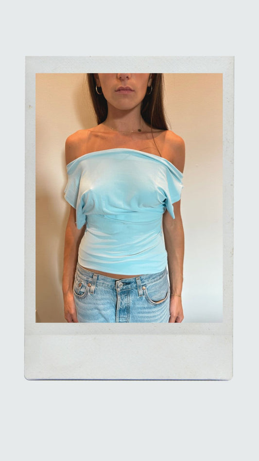 Baby Blue Off Shoulder Top